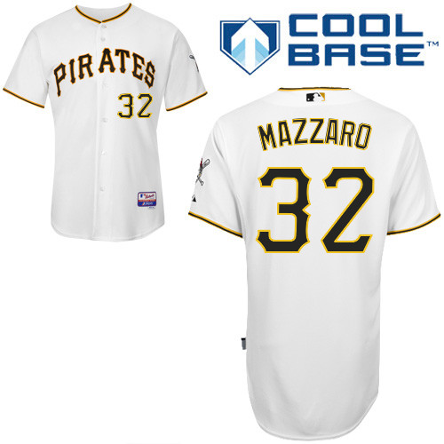 Vin Mazzaro #32 MLB Jersey-Pittsburgh Pirates Men's Authentic Home White Cool Base Baseball Jersey